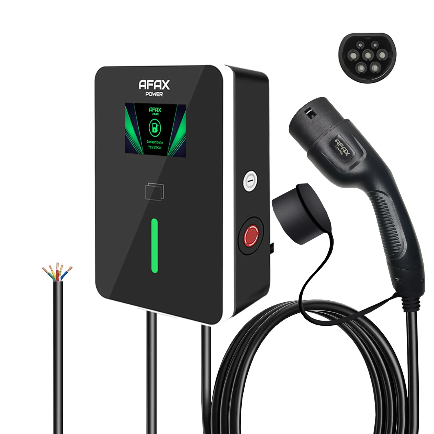 

AFAX EV Charger 32A 22KW Electric Vehicle Car Charger EVSE Wallbox Wallmount 3Phase Type2 Cable IEC62196-2 Socket APP Control