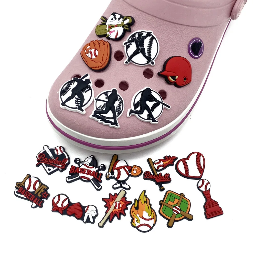 

18PCS of baseball cartoon cute shoe decorative pendants dIY, suitable for boys and men's party gifts