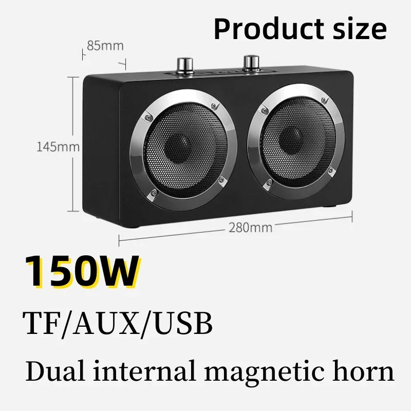 M20 Wooden Portable Bluetooth Speaker Wireless karaoke 150W high-power sound Card Outdoor Home Theater Stereo subwoofer FM Radio