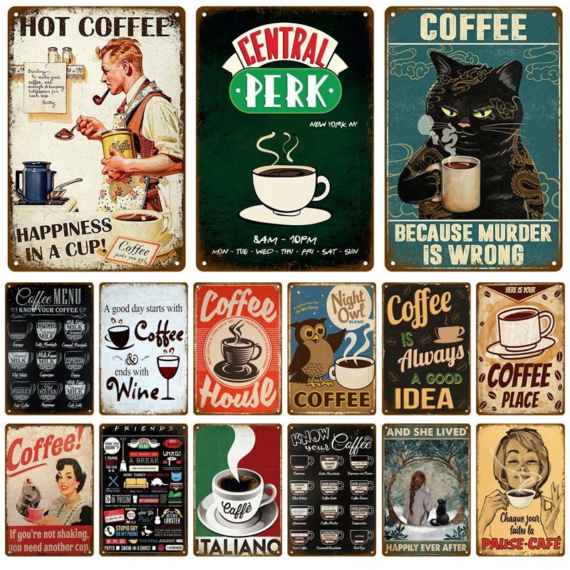 Металлический знак, кофейный оловянный знак, плакаты, настенные украшения, винтажный Декор для кафе, ретро клуба, паба, бара, живопись, домашний декор, Настенная картина для друзей