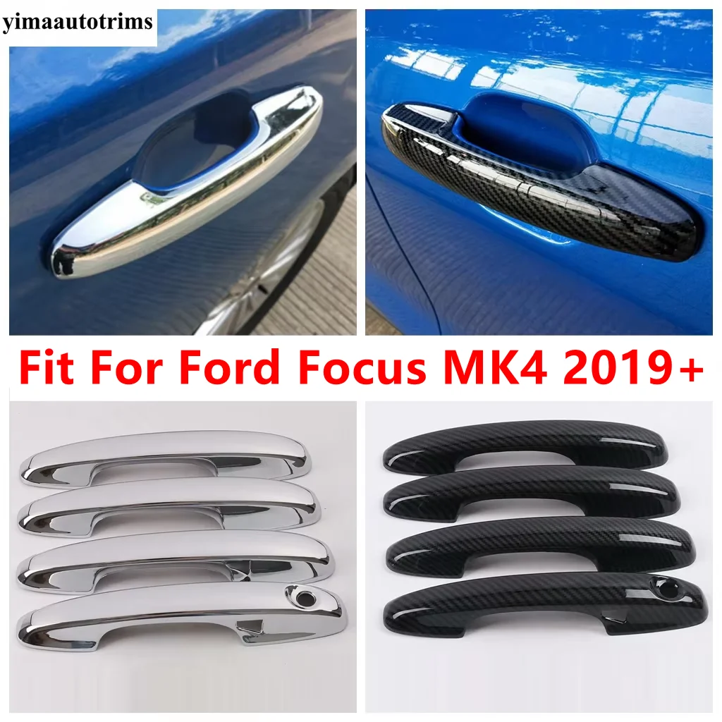 

Car Door Handle Frame Decoration Cover Trim For Ford Focus MK4 2019 - 2025 ABS Chrome / Carbon Fiber Accessories Exterior