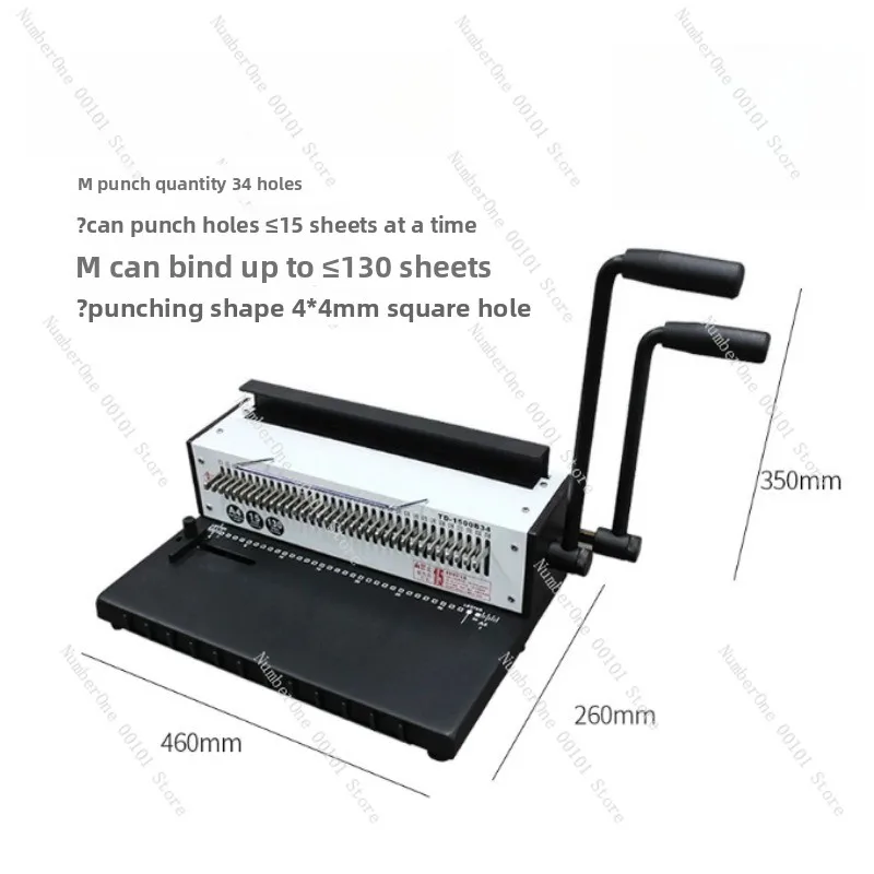 

Manual Wire Binding Machine 34 Holes Metal Spiral Coil Binder for A4 Paper Punching