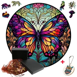 Rompecabezas de madera con forma de Animal de mariposa Irregular Popular, juego interactivo familiar colorido interesante, Regalos especiales para adultos