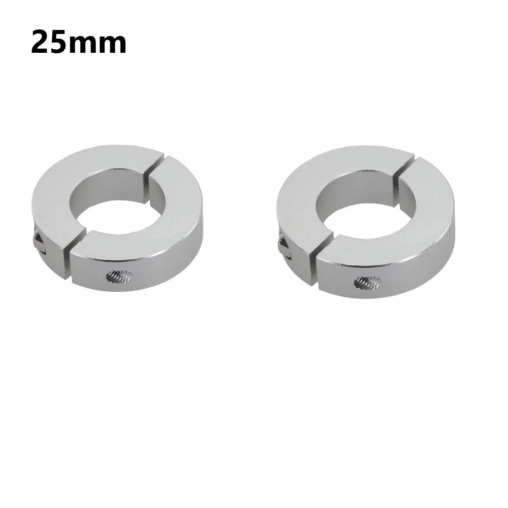 2PCS 25mm Shaft Collar Aluminum Alloy Double Split Clamp Collar Sleeve Retaining Rings Fixed Ring For Mechanical Applications