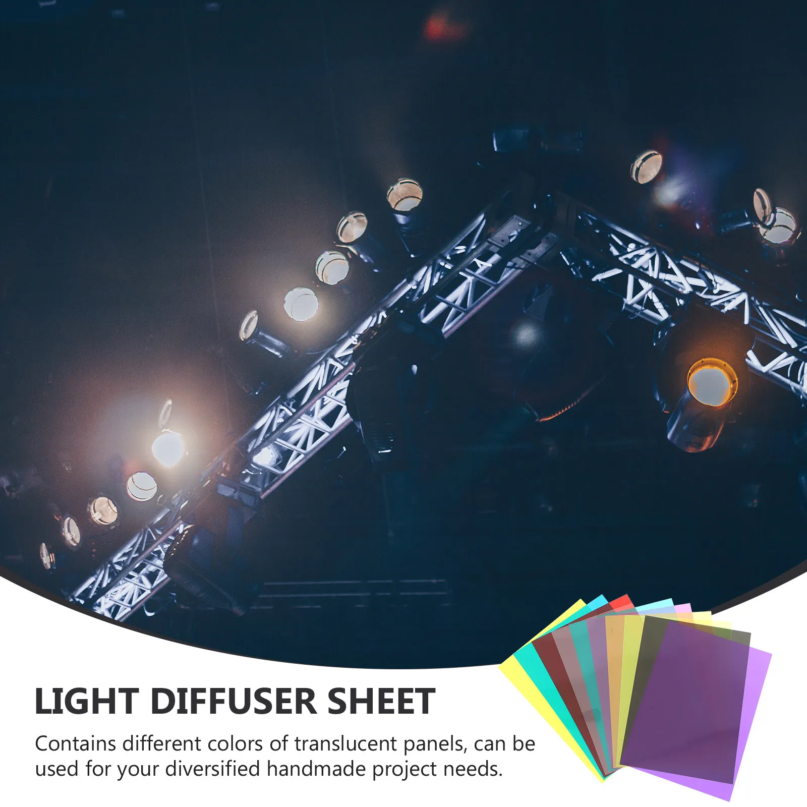 10pcs PVC Light Gel Filters, Transparent Colored Sheets for Photo, Stage, Theater & Video Lighting Diffusion