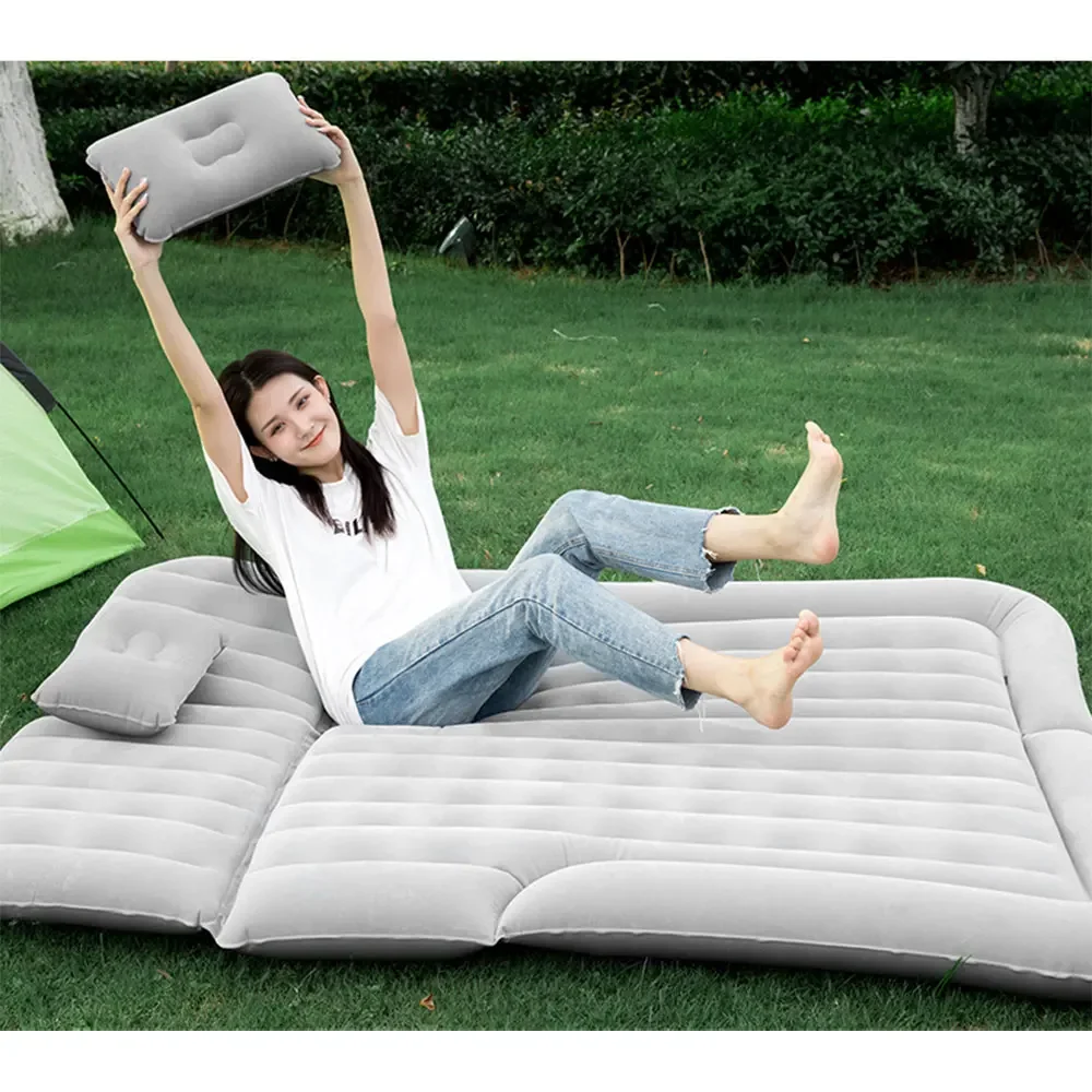 Portable Inflatable Camping Mattress With Pillows And air Pump Car Air Bed Mattress SUV Sleeping Pad