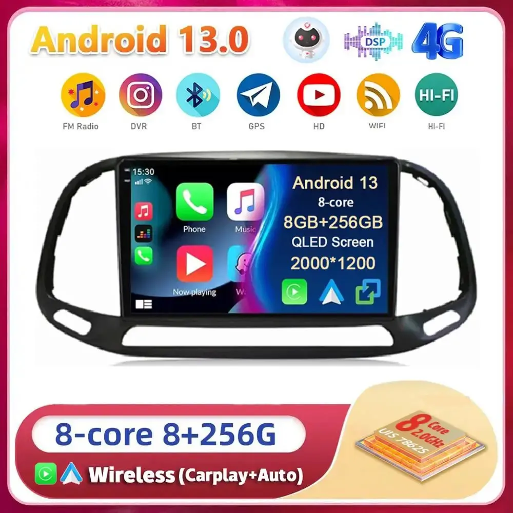 

Android 13 For Fiat Doblo 2015 2016 2017 2018 2019 Video Player Stereo Multimedia Navigation WIFI+4G Car Radio GPS Carplay Auto