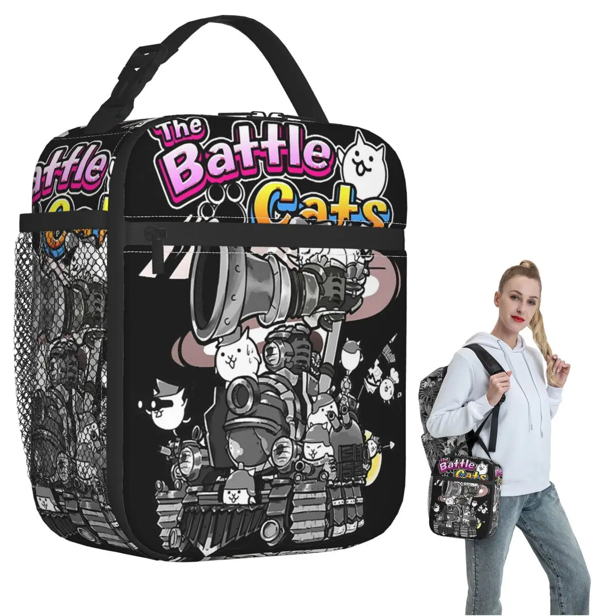 Tank - Battle Cats Insulated Lunch Bag for Women Children Portable Food Boxes Thermal Lunch Box Tote