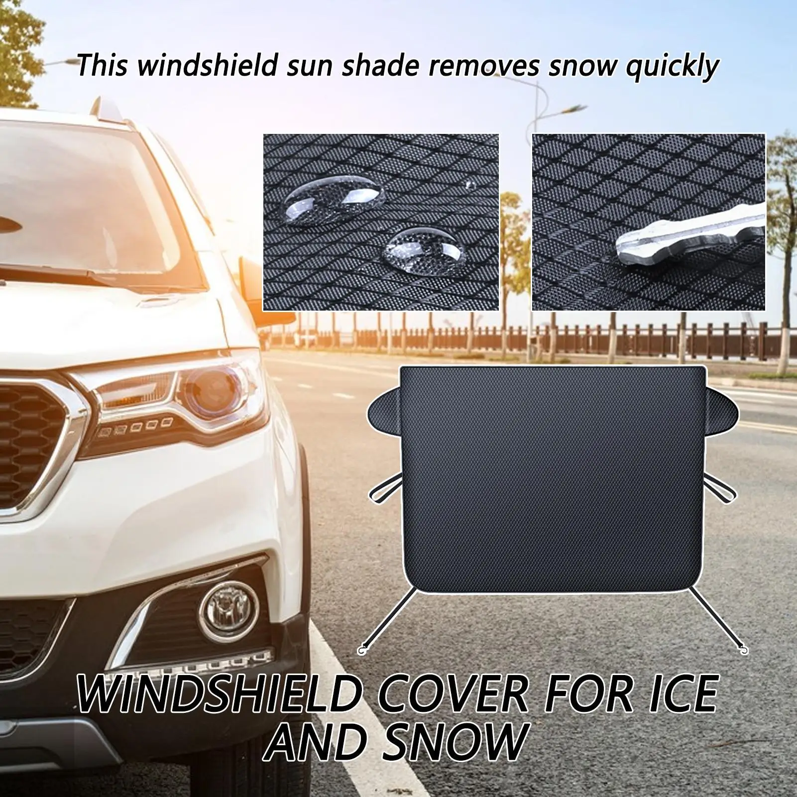 

Windshield Cover Car Windshield Sun Shade Foldable UV Protection Waterproof Light Block Screen For Snow Privacy Winter Parking