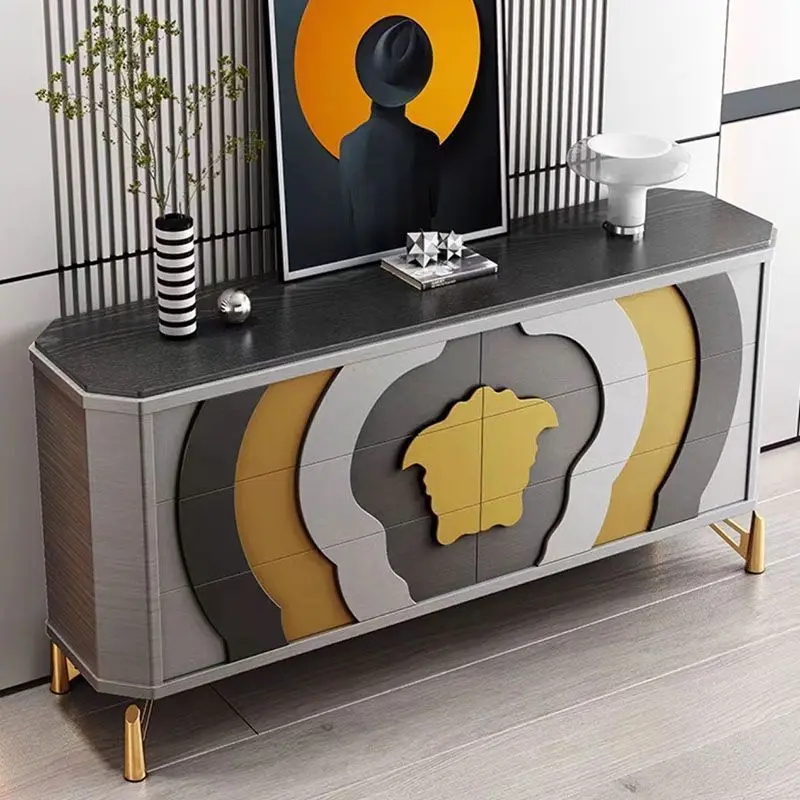 Italian side cabinets light luxury porch cabinets designer villa art decoration cabinets living room lockers foyer cabinets