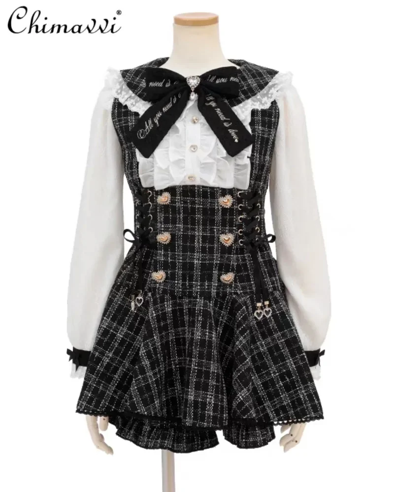 Robe et Short Classique Japonaise, Ensemble Deux Pièces, Style Lolita, pour Femme et Fille, Nouvelle Collection Automne