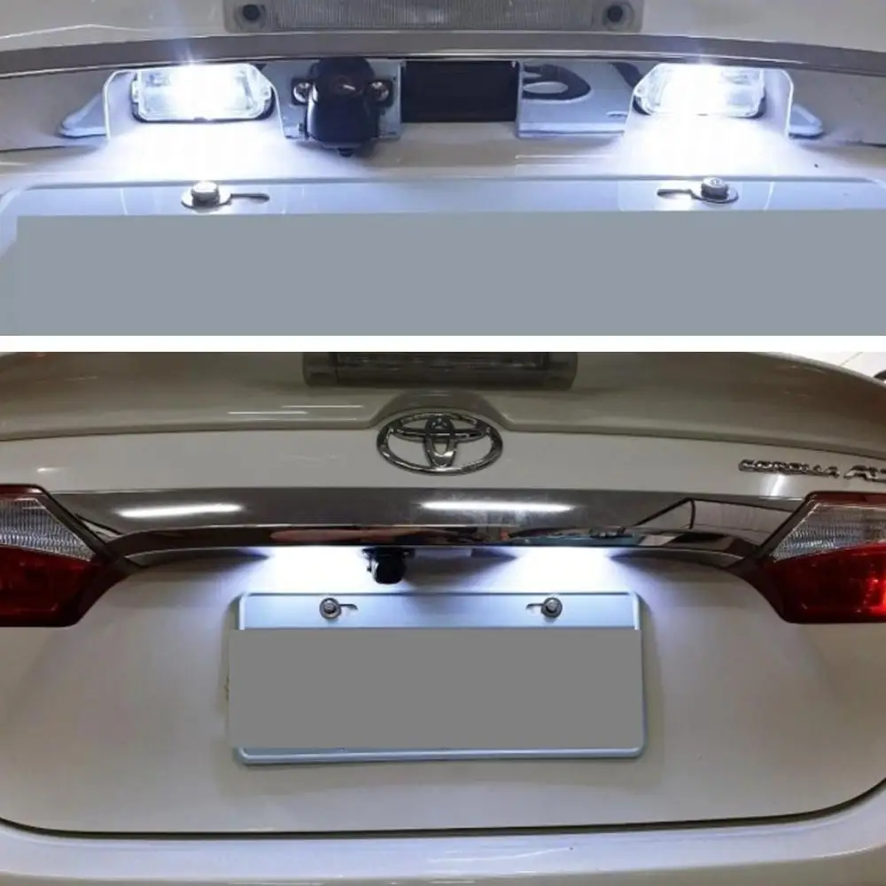 2PCS LED License Plate Light Lamp For TOYOTA VERSO 2009-2012 E`Z YARIS LEVIN CAMRY COROLLA 2007-2014 AURIS AVENSIS 2008-2013