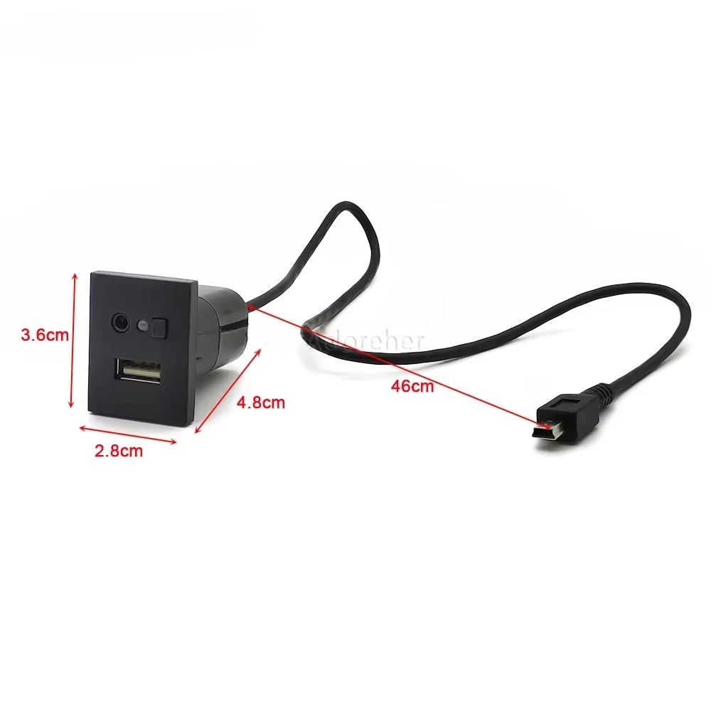 Black Car USB AUX Input Adapter Mini Cable USB Jack Interface For Ford Focus 2 MK2 2009 2010 2011 C-MAX Kuga Mk1 Accessories