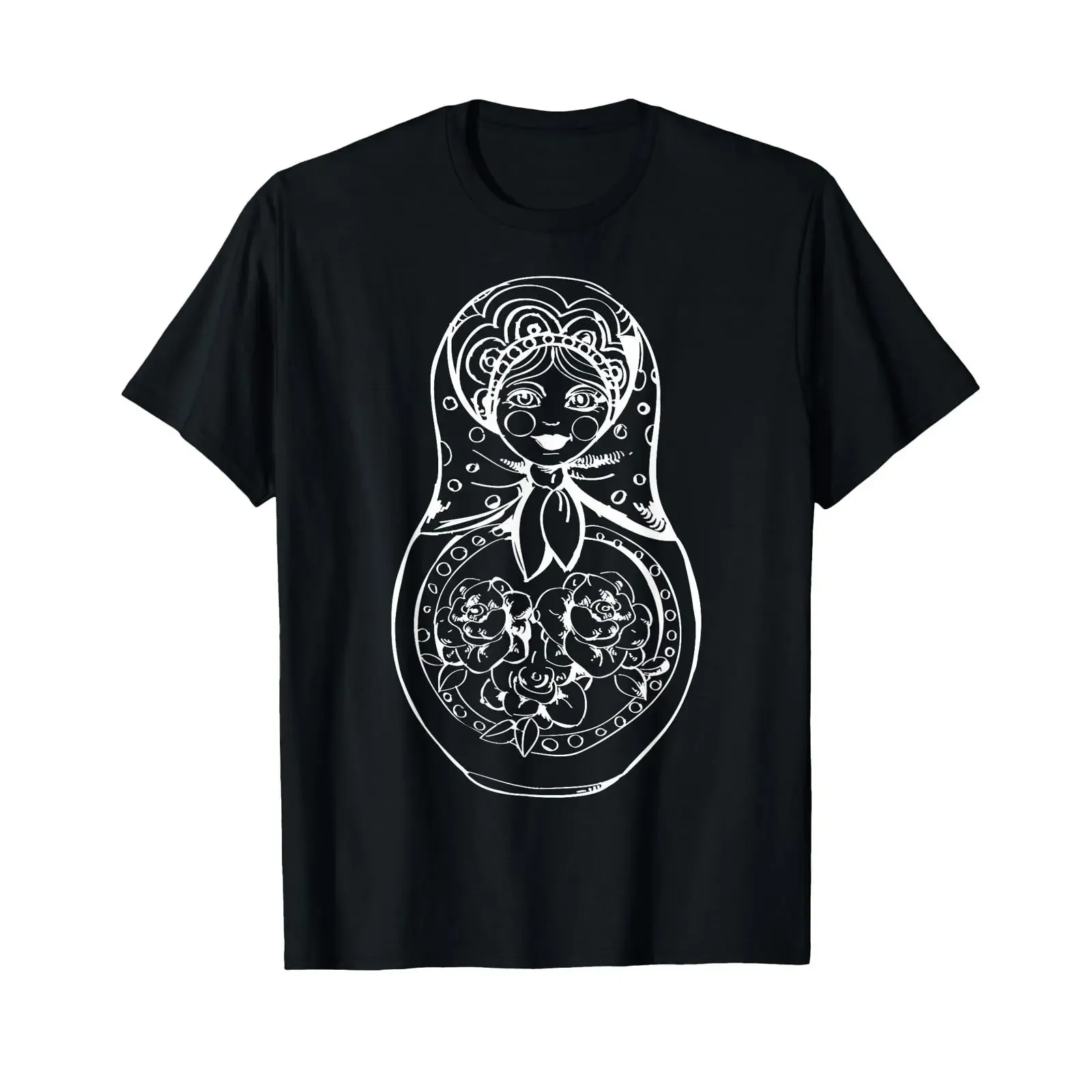 Matryoshka Design T Shirt black s vintage Washed streetwear Stylish Comfortable Unisex Soft Casual Top For Everyday Wear