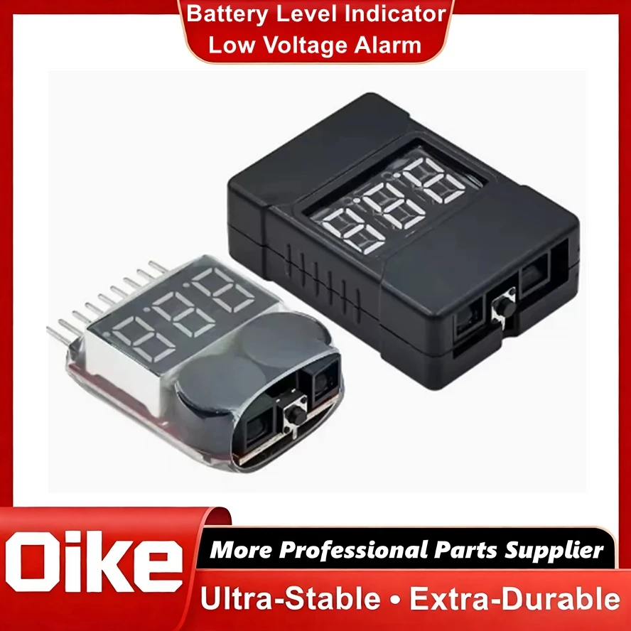 Oike 1-8S 2IN1 Lipo Battery Voltage Tester/Low Voltage Buzzer Alarm/Battery Voltage Checker Level Display for RC Car Drone