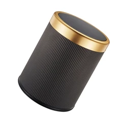 Stylish Round Trash Can with Lid Small Press Trash Can Container for Small Room Dropshipping