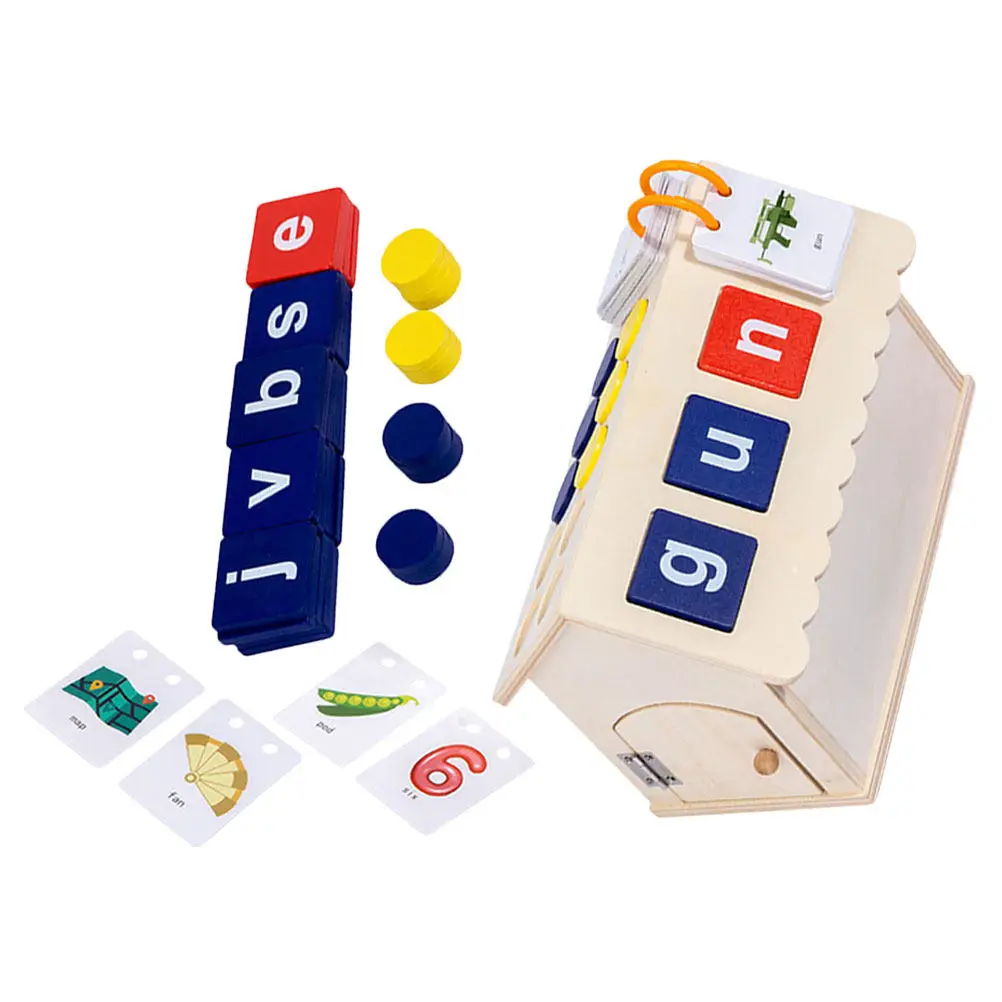 

1Set Alphabet Cabin Spelling Game Wooden Letter Learning Tool Cognitive Development Kids Early Education English Words Matching
