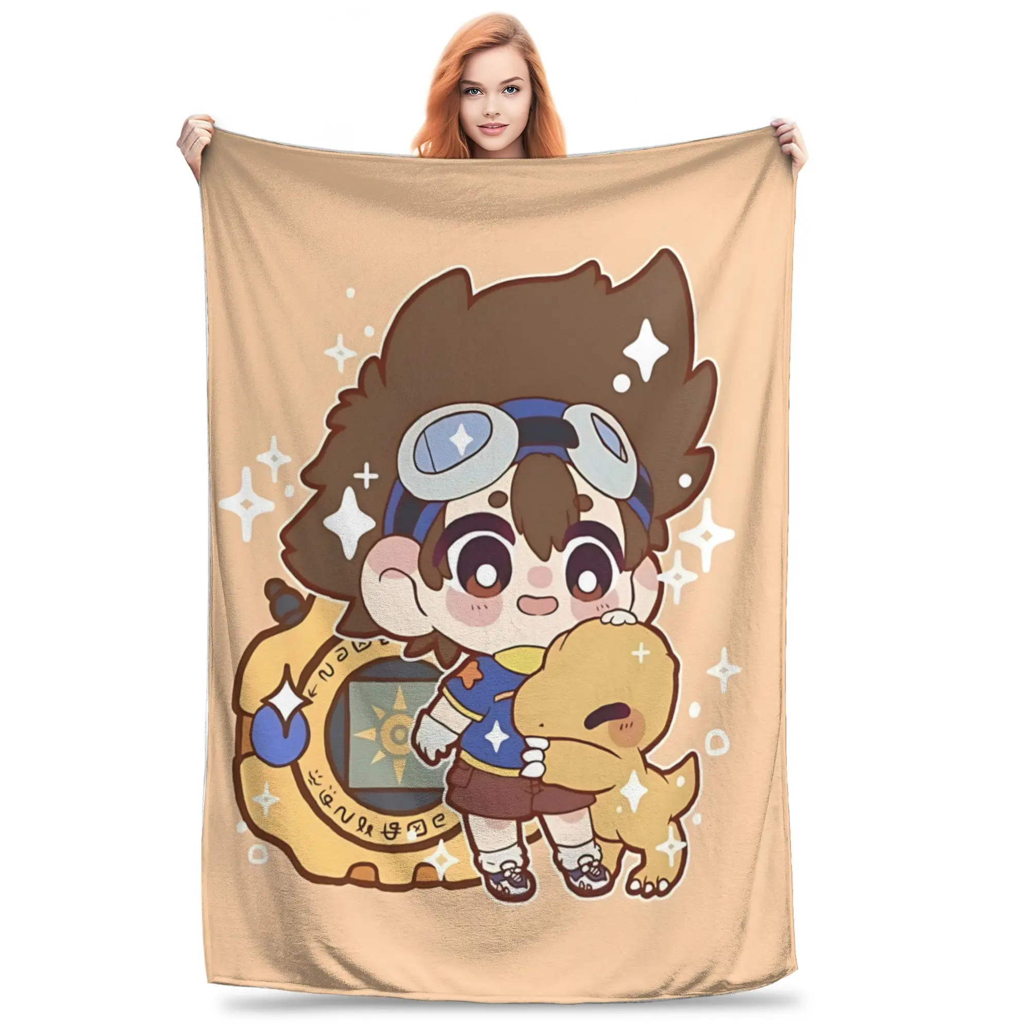 1PC Home Digimon Adventures  Blanket Throw Super Cosy Plush Living Room Sofa