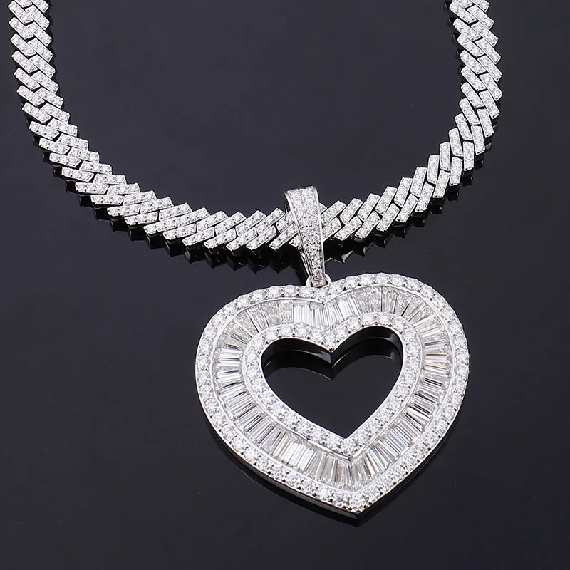 Provence Hip Hop Necklace for Men Moissanite Pendant for Women 18 Inch S925 Miami Rocky Drop Necklace Custom Jewelry