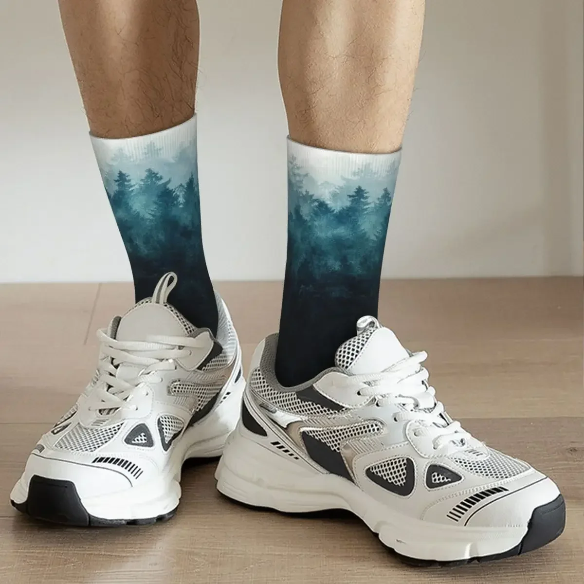 안개가 자욱한 가을 황야 숲 양말 하라주쿠 고품질 스타킹 올 시즌 긴 양말 남성용 여성용 선물 액세서리