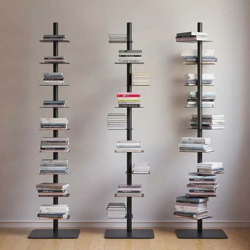 ts creative designer rotating invisible spiral bookshelf display shelf living room wrought iron home corner shelf narrow book