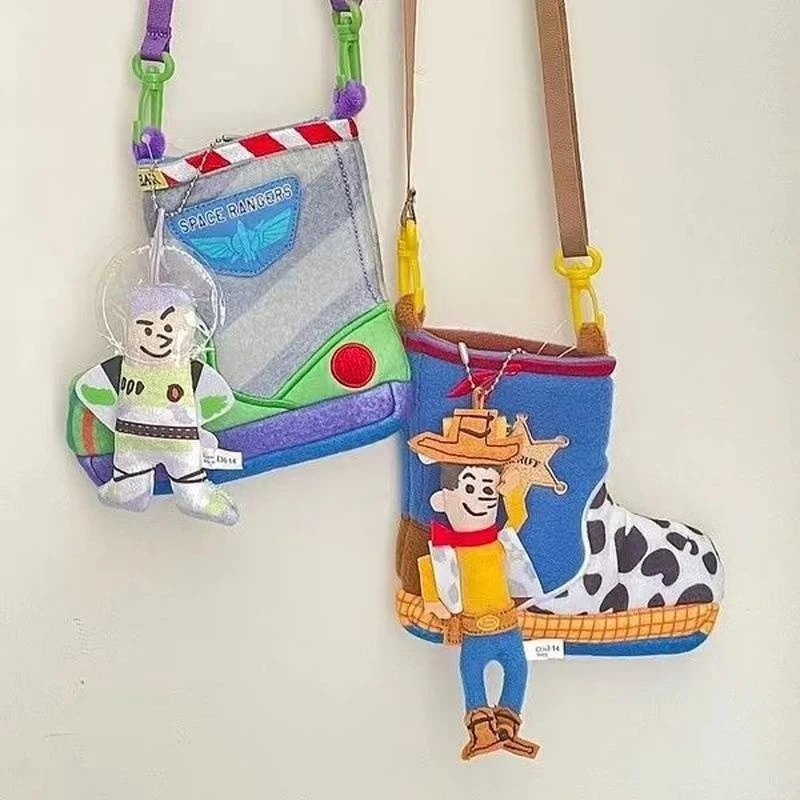 New Cute Mini Bag Toy Story Buzz Lightyear Woody Rain Boots Shoulder Crossbody Bag Cartoon Peripheral Mobile Phone Bag Gifts