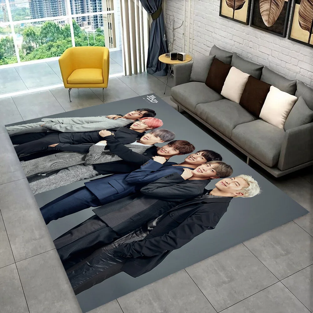 3D Korea K-Pop Star Kim JIN SUGA V Teppich für Wohnzimmer Schlafzimmer Heim-Deko, Bodenmatte Rutschfeste Dekoration für Sofa Fußmatte – Detail 24