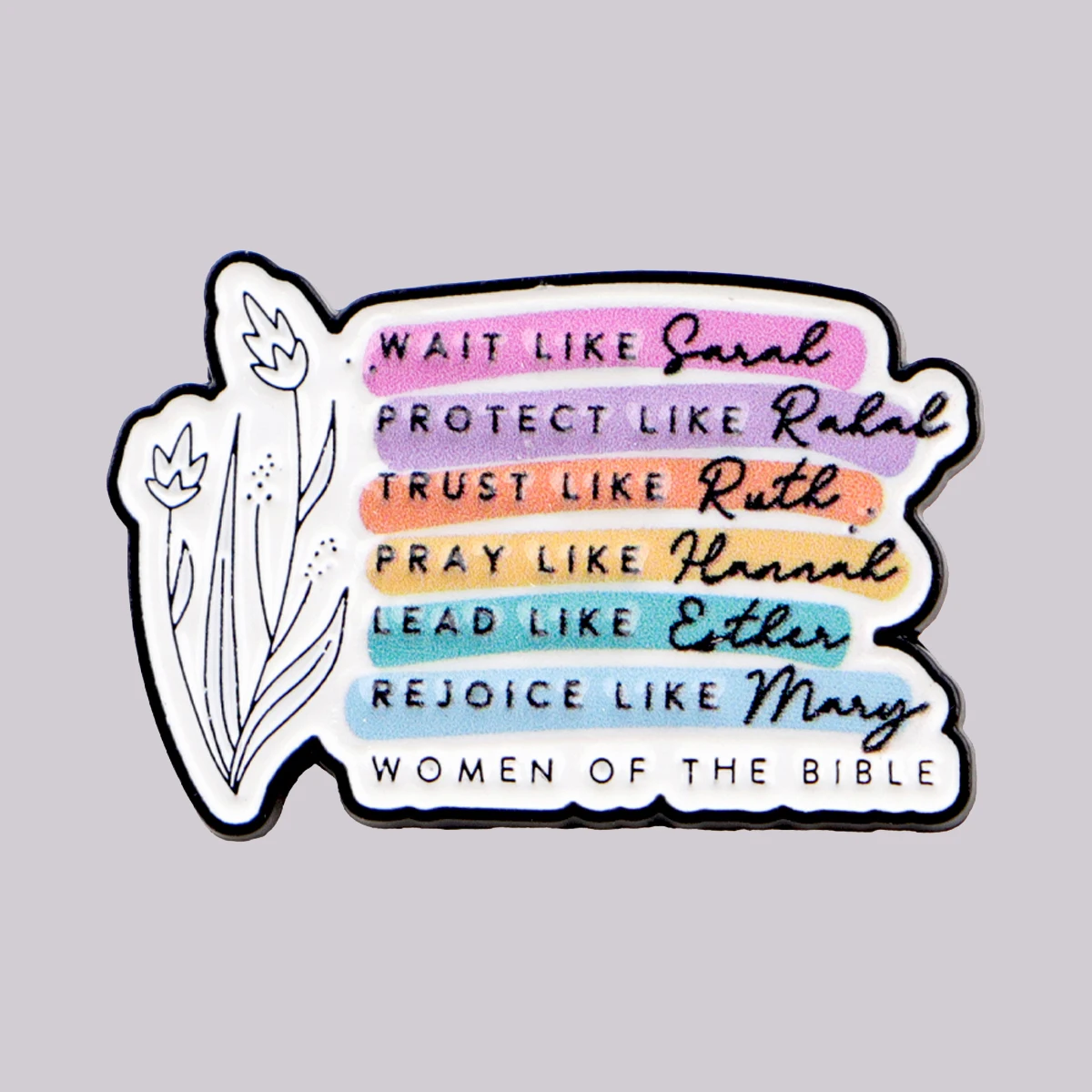 Christian Quotes Enamel Pin Flowers Brooch Pines Lapel Pins Badge on Backpack Clothing Accessories Fashion Jewelry Friends Gifts
