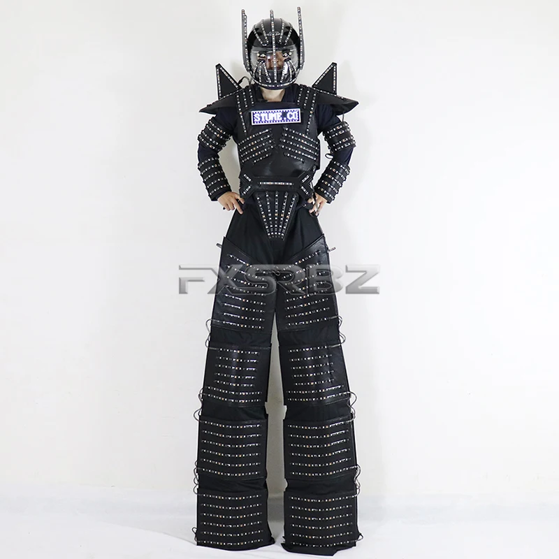 LED Light Stilts Walker Robot Suit Luminous Rangers Costumes LED Screen Logo Clothes Bar Party Disco Nightclub Robot Dance Show