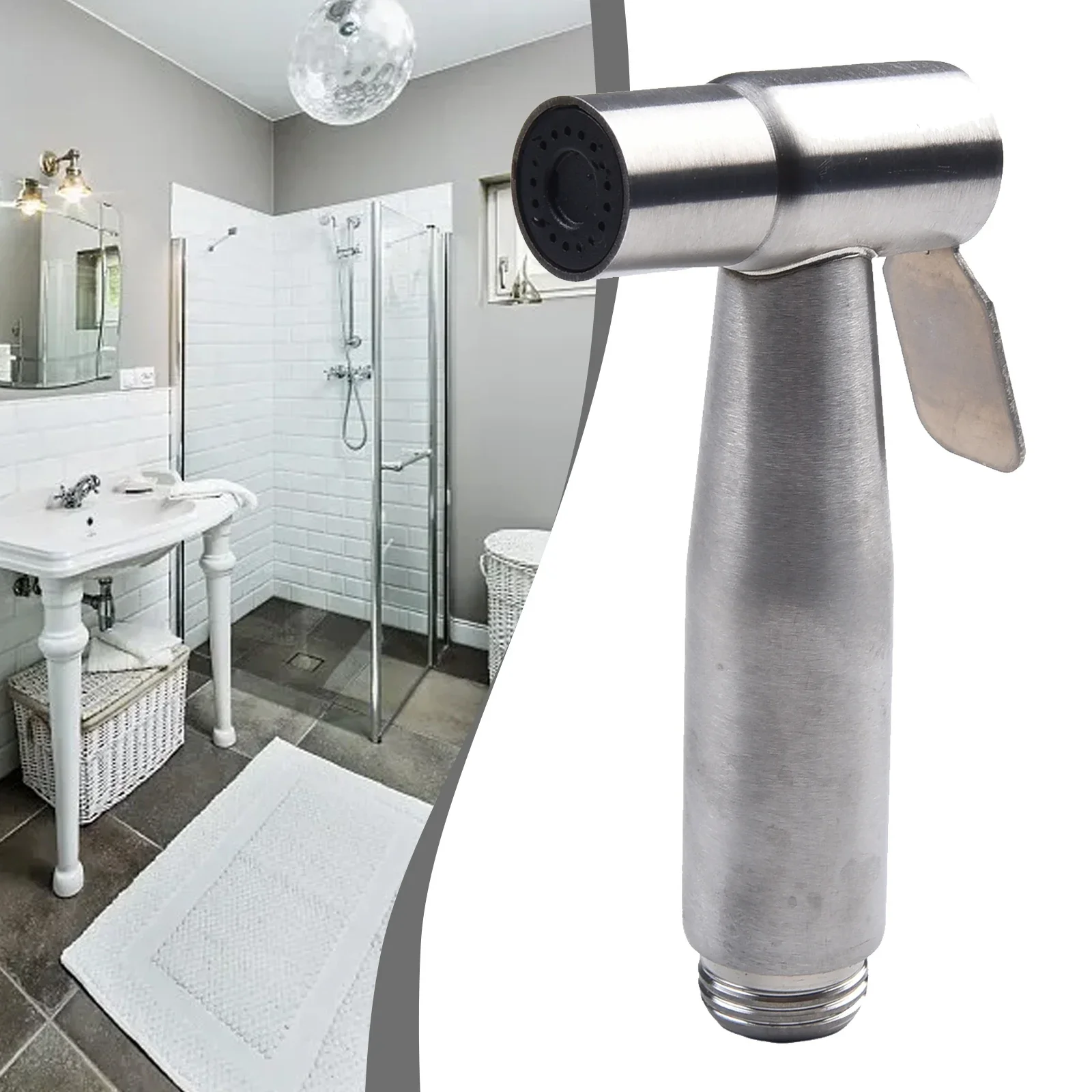 Bidet Sprayer Toilet Handheld Sprayer Set Bathroom Stainless Steel Bidet Faucet Spray Sprinkler Bathroom Accessories 11.5x5.3cm