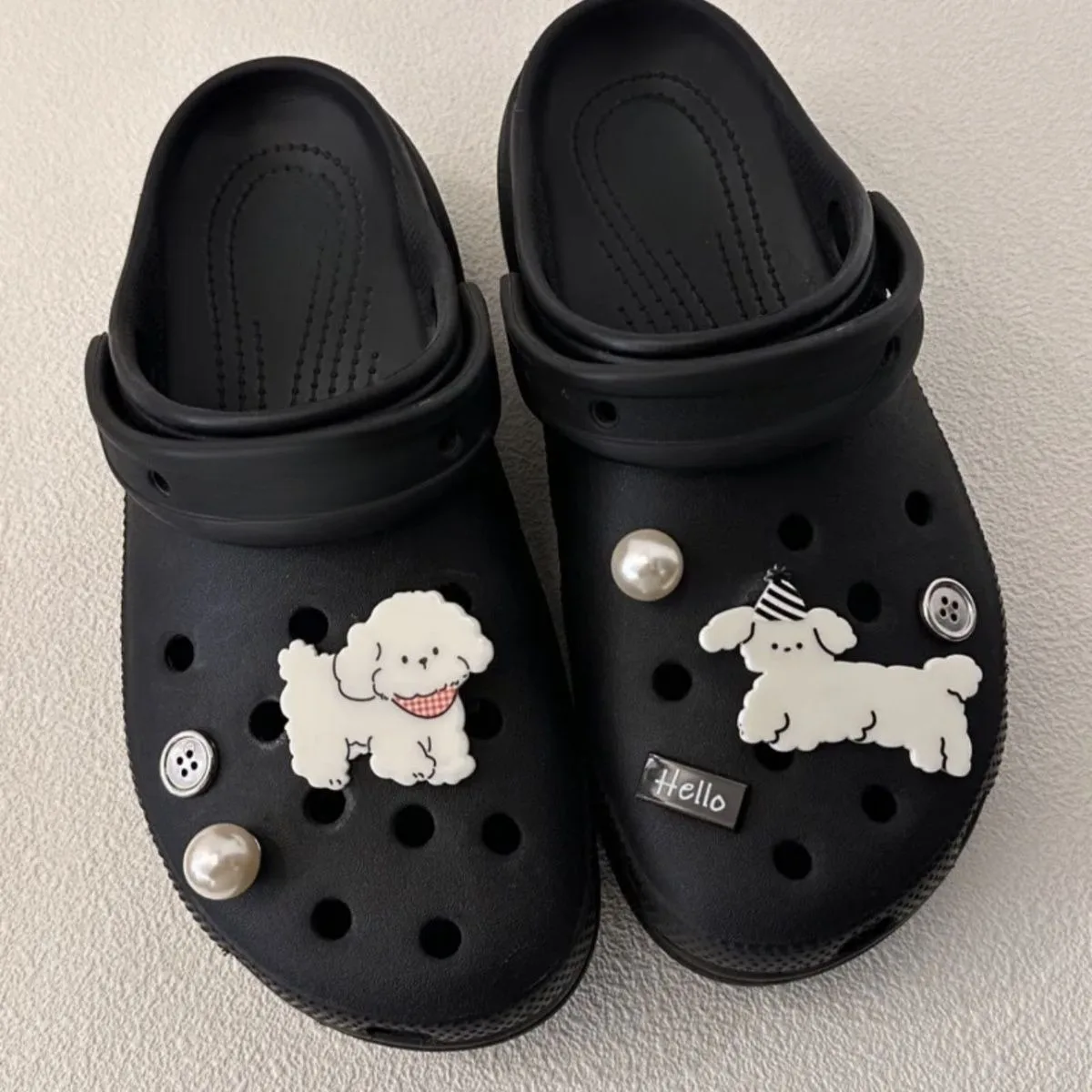 

White Dog Series Charms for Crocs Cute Shoe Accessories Lovely Footwear Decoration DIY Ins Popular Adornment for Clogs Sandals