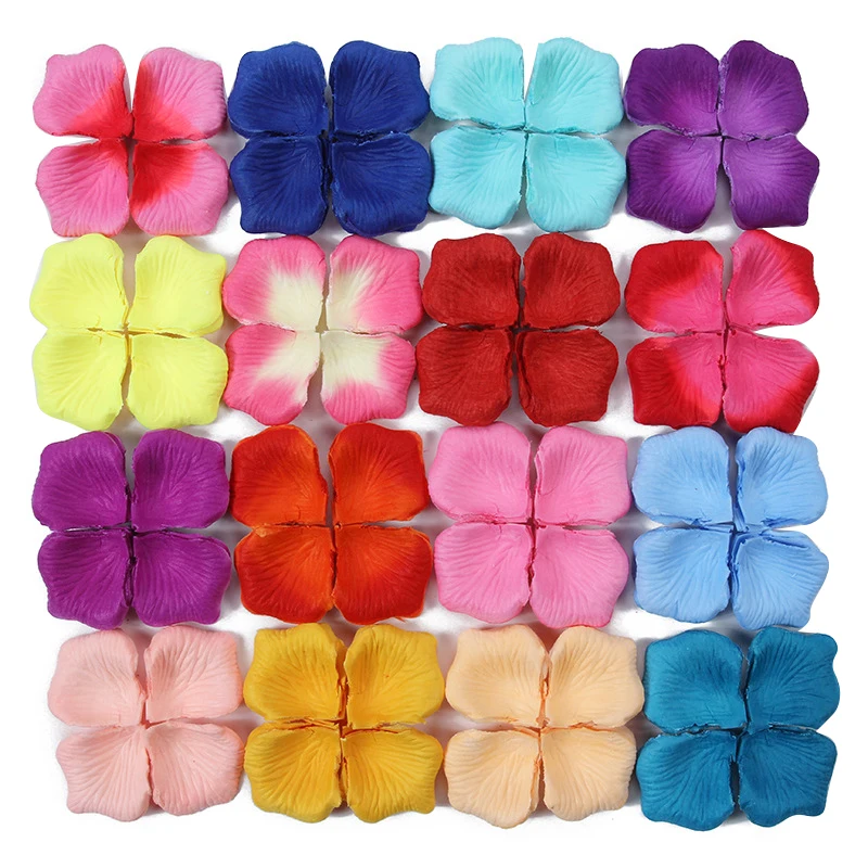 500/100pcs Colorful Rose Petal Artificial Flowers Romantic Love Silk Fake Rose Petal For Brithday Wedding Party Decor Supplies