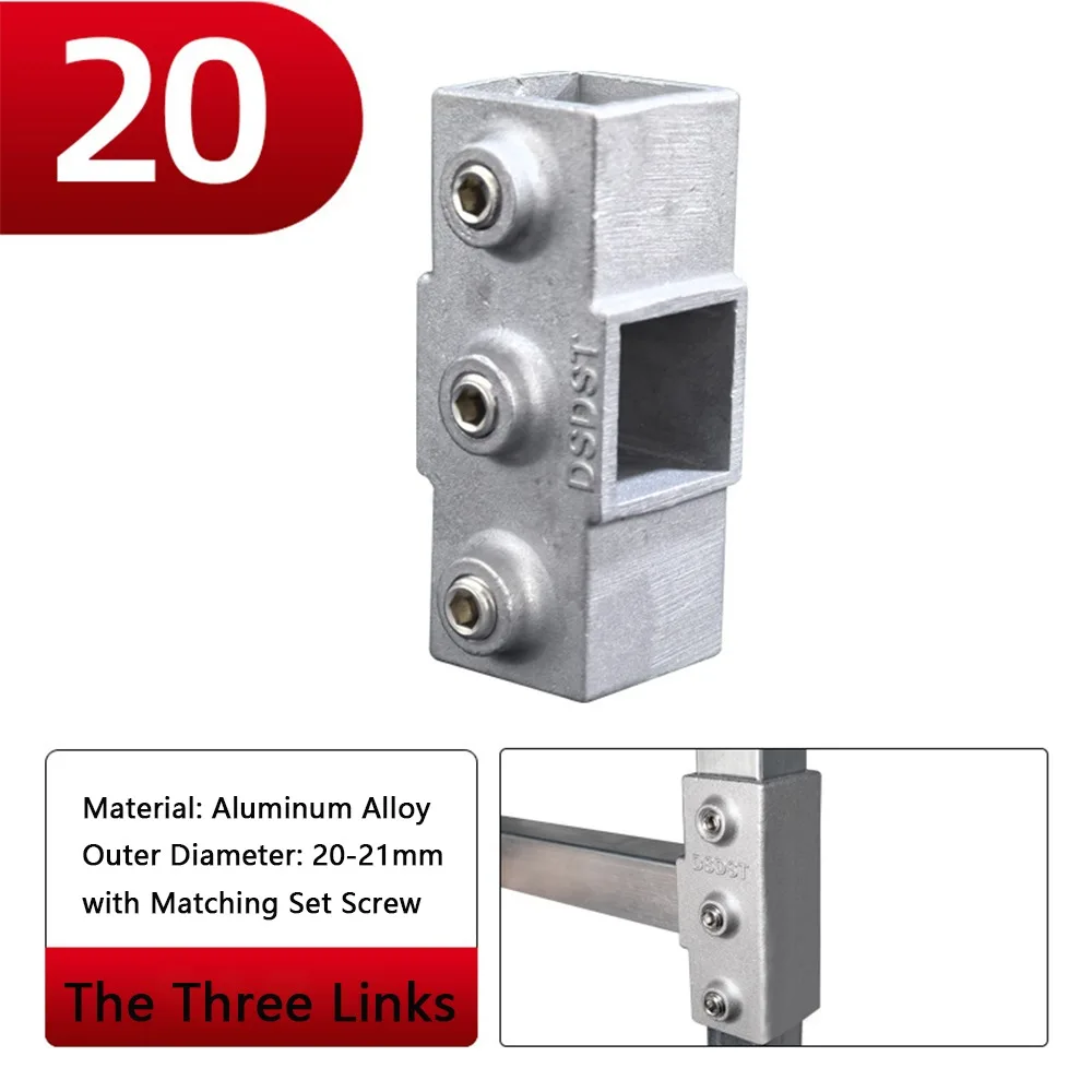20x20mm Square Tube 25x25mm 30mmx30mm Aluminum Alloy Elbow Aluminum Alloy Connector Accessories Pipe Fixed Joint