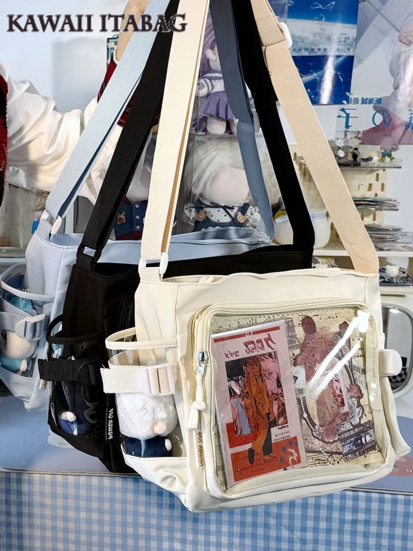 

Shoulder Bag Back School Japanese Preppy Style Itabag Women Basic Simple With Pin Display Plate Ita Bag Kawaii Crossbody Bags