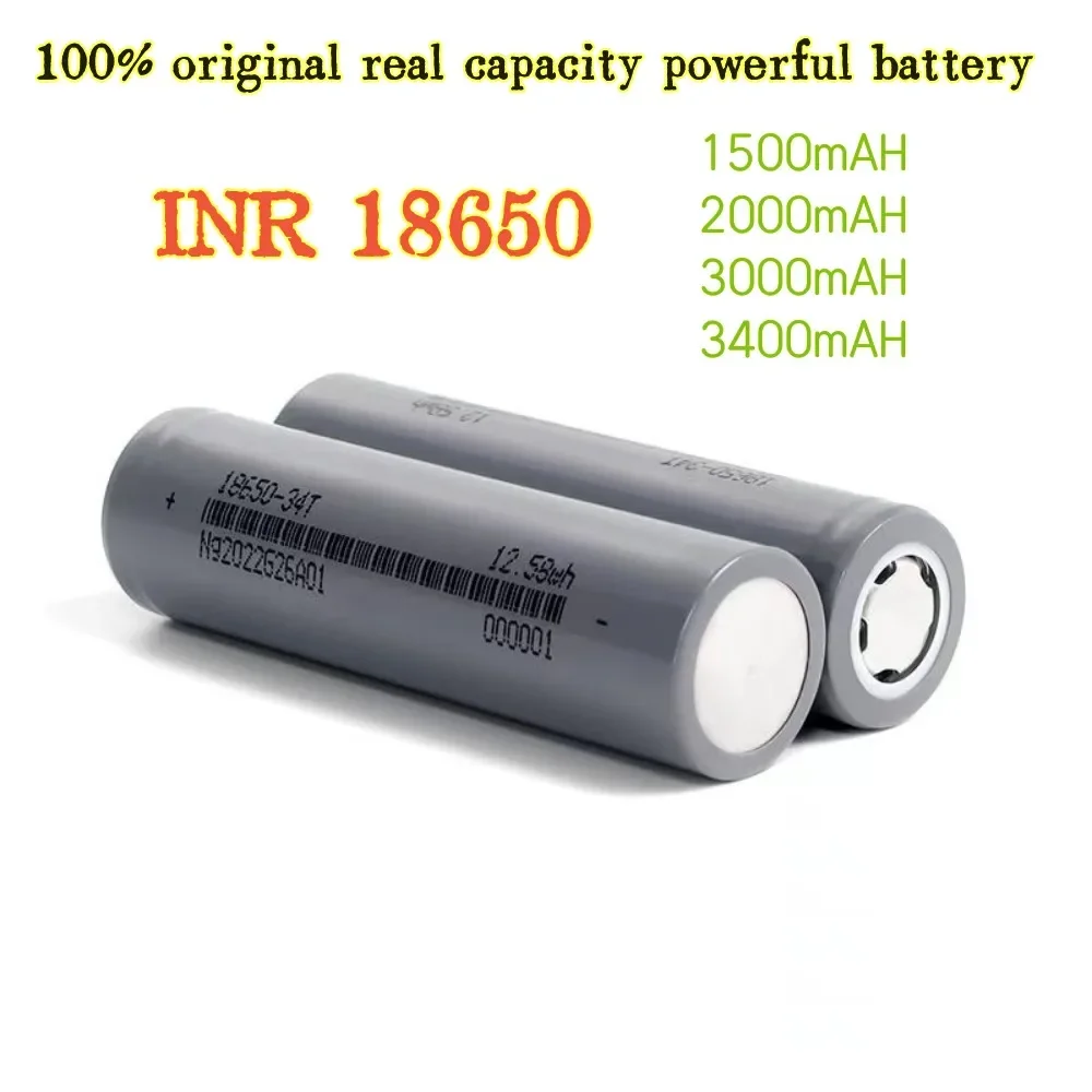 ミニLED懐中電灯,充電式リチウム電池,高品質,inr18650,3.7v,1500 mah,2000 mah,3000 mah,3400mah,100% mah,mah,オリジナル,