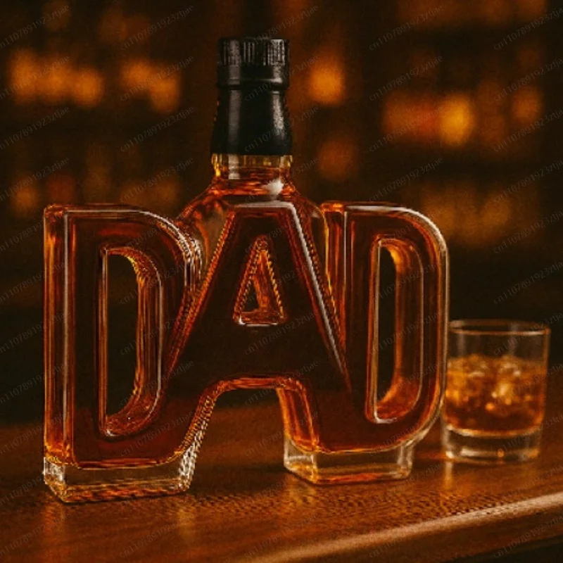 JMZ Clear 750ml Whiskey Decanter Glass Bottle – Birthday Christmas Gift for Dad, Father or Husband