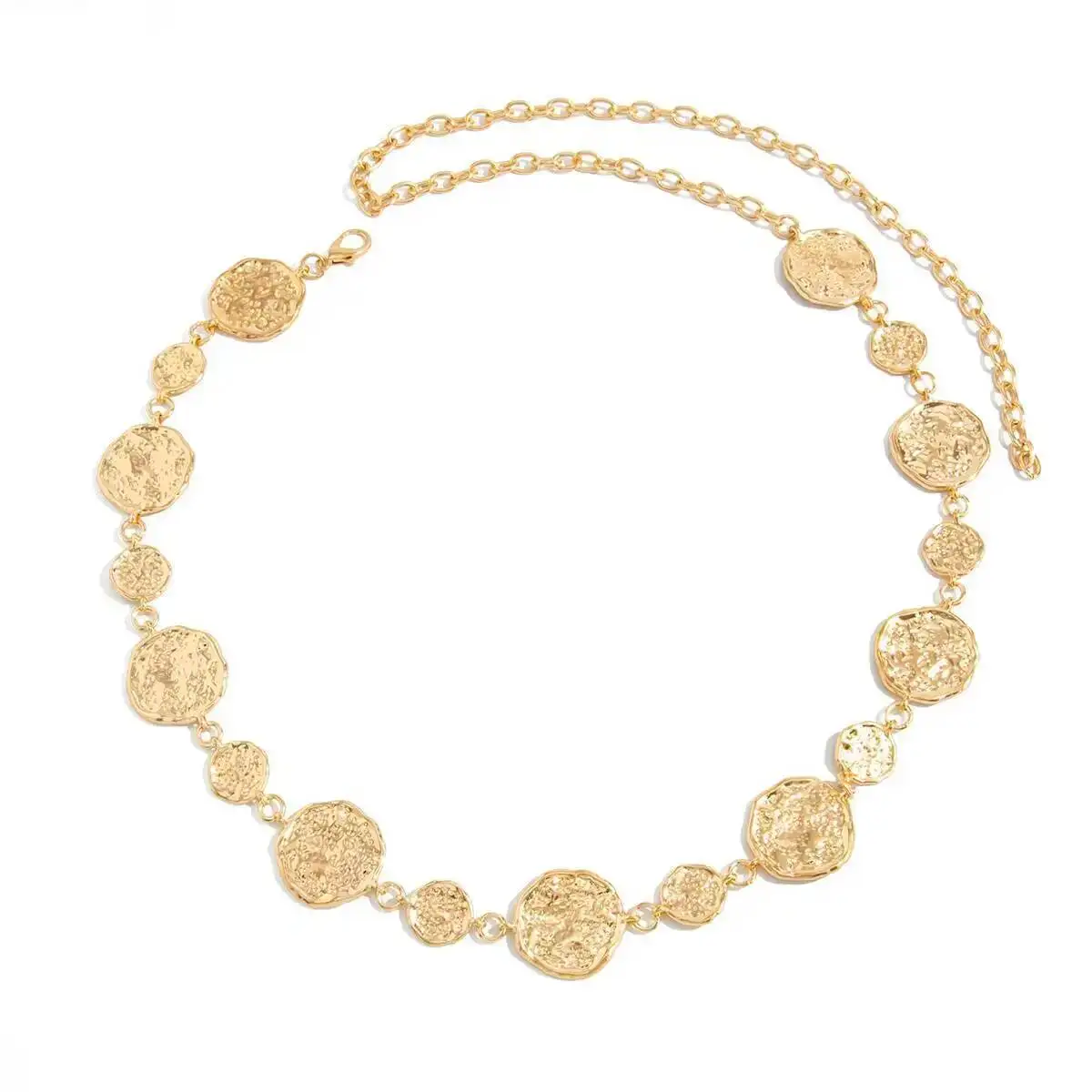 Punk cor de ouro redondo barriga cintura correntes feminino verão férias sexy biquíni vestido corpo corrente moda jóias acessório