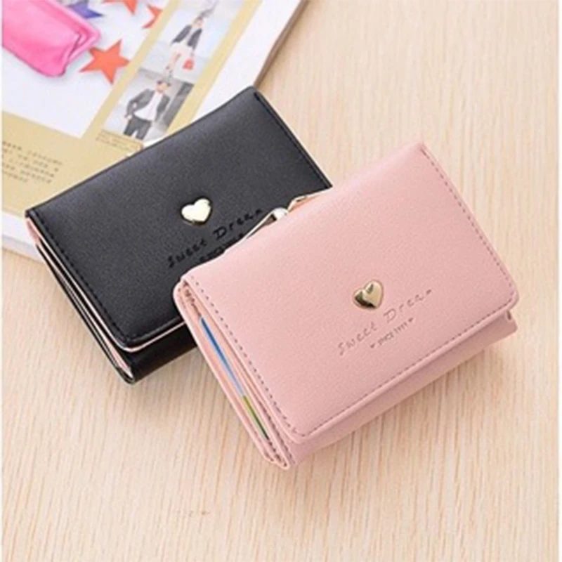 Mode Damen Münz geldbörse Leder einfarbig Null Brieftasche