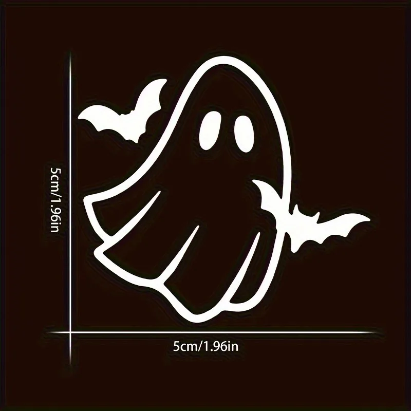 4pcs Cute Ghost Bat Halloween Vinyl Sticker For Car Rearview Mirror Truck Window Waterproof Easy Paste Decor Decal