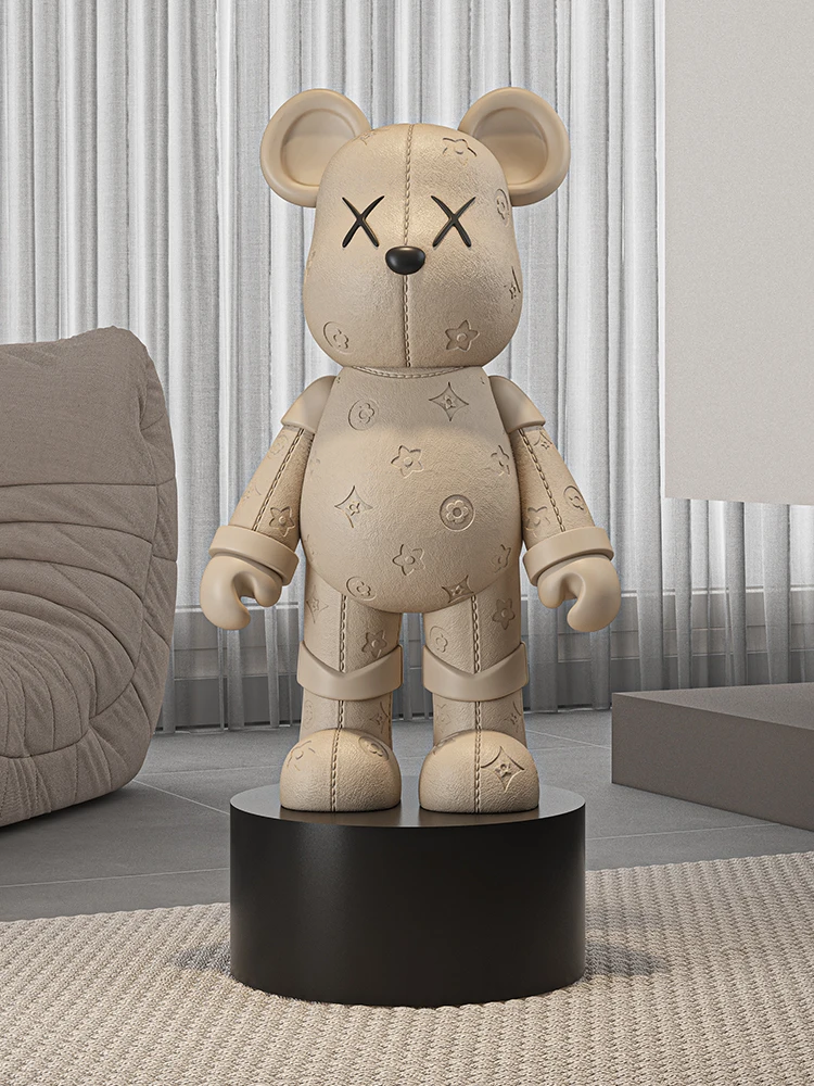 Cream Style Violent Bear Floor-standing Ornaments Living Room TV Cabinet Home Decoration High-end Doll Decorations