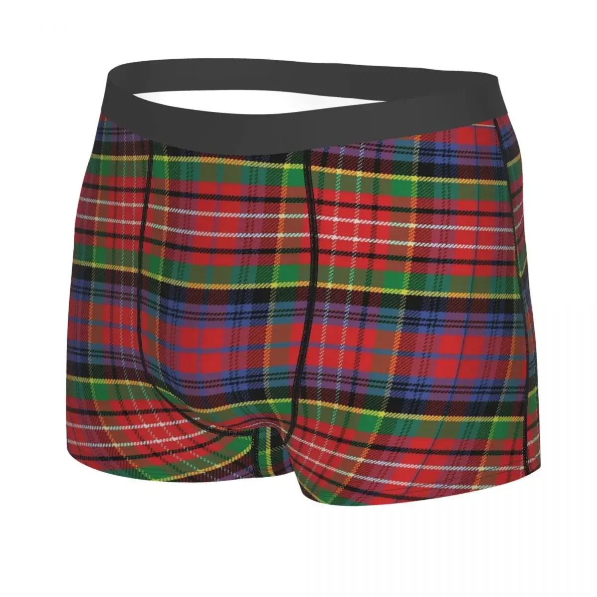 Classic Scottish Tartan Plaid Pattern Men's Boxer Briefs Highly Breathable Underpants Top Quality 3D Print Shorts Gift Idea