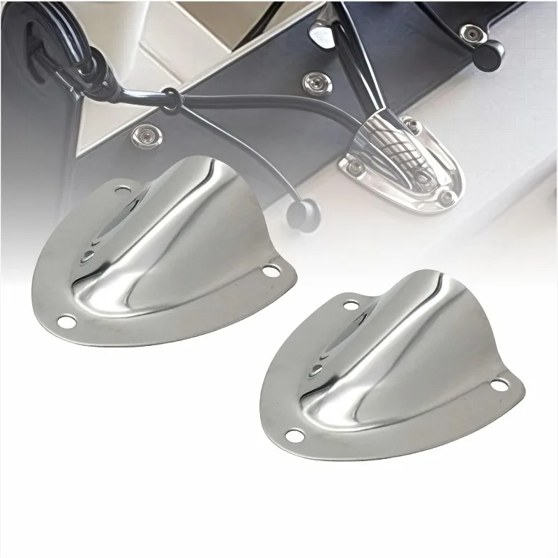 2Pcs Stainless Steel Clam Shell Vent Mirror Marine Boat Wire Cable Hole Cover UV Proof Splash Proof for Hose Wire Yacht Hardware
