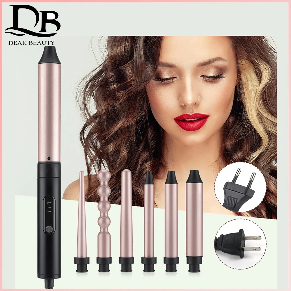 6-in-1 Multifunctional 30 Seconds Heating Curling Iron Hair Styling Machine Three-level Temperature Control Long-lasting Styling