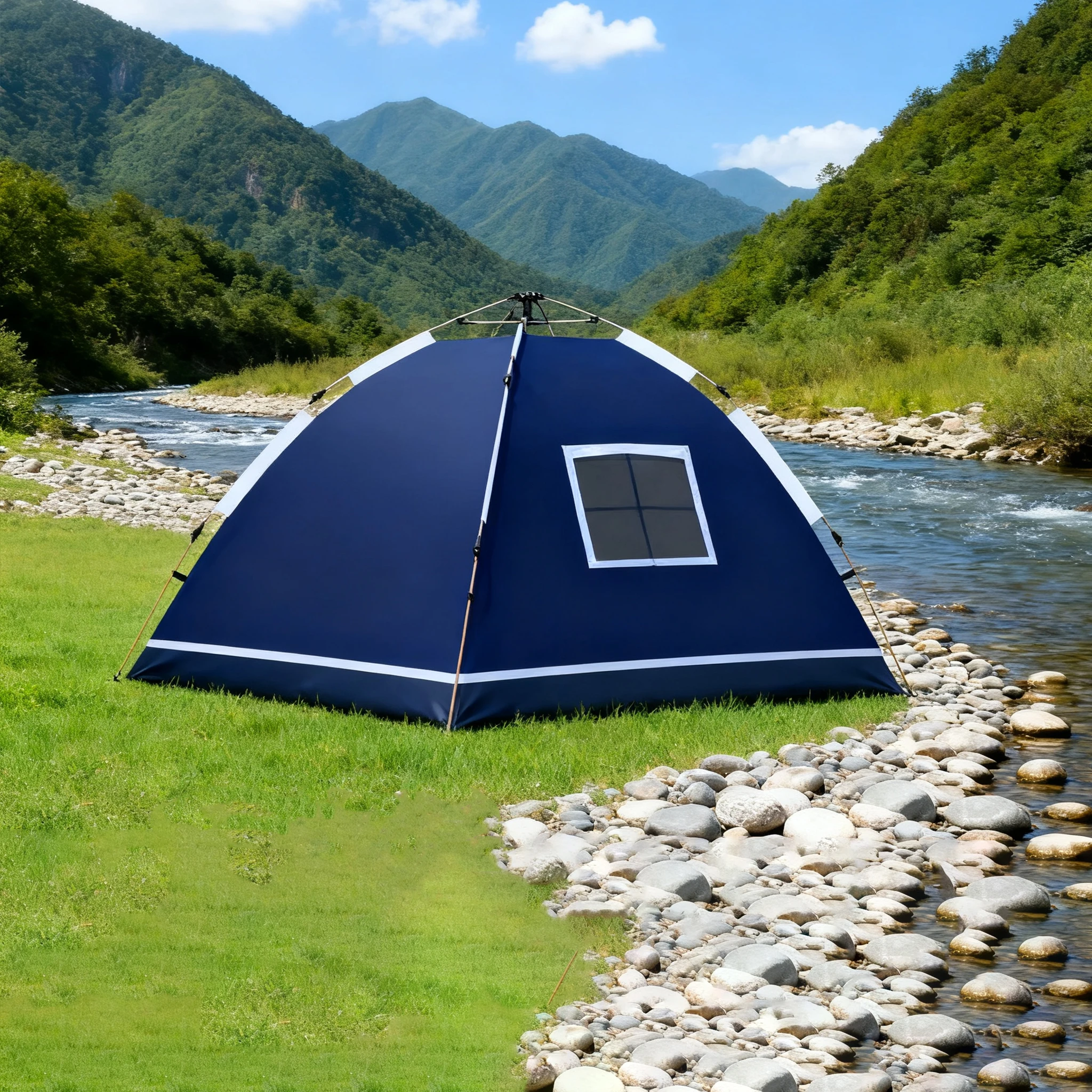 

STLF Custom Portable 3-4 Person Dome Camping Tent Ultra-Lightweight Waterproof for Outdoor Travel Self-Erecting Automatic Pop-Up