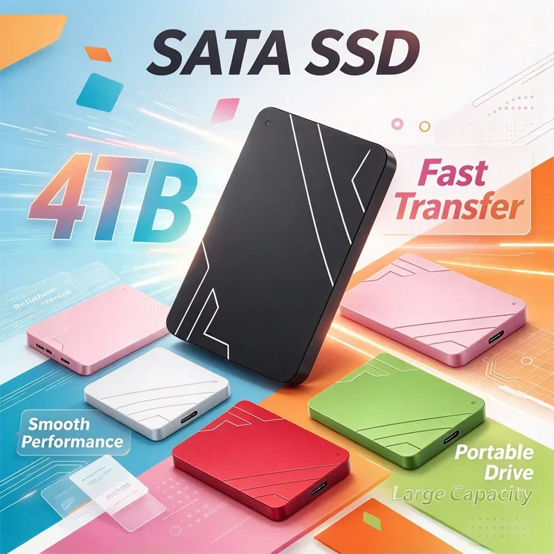 4TB 2.5 Inch Slim Portable External Hard Drive, USB 3.0 High Speed, Data Backup Storage for Laptop, Desktop PC, Mac & Android