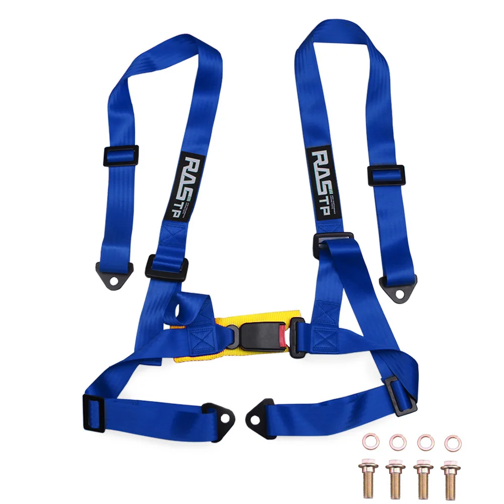 2 Inch Original Universal Sports Racing Seat Belt Safety Four-point Fixing Mounting  Drifting Car Seat Belt Auto BAG032