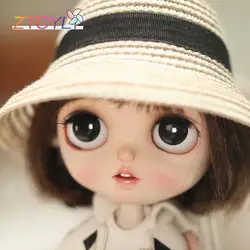 Fashion Dollhouse DIY Dress Up Accessories Hand-woven Straw Hat For 1/6 Doll Accessories Decoration For Blyth Cute Straw Toys