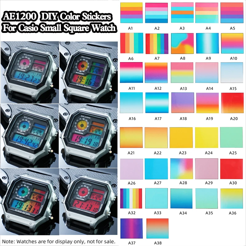 For Casio Watch Screen Color Changing Sticker HD Protective Film For AE1200 AE1300 3299 DIY Mod Watch Accessories