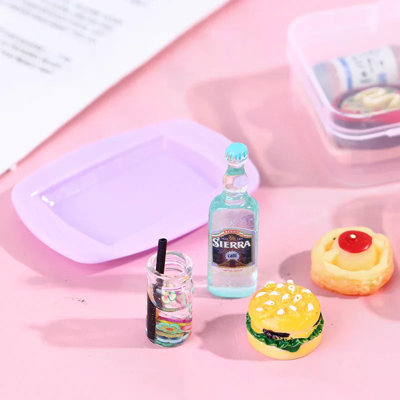 5 قطعة 1:12 دمية صغيرة شرب زجاجة الغذاء طبق تقديم الحلوى التظاهر اللعب لعبة المطبخ #6