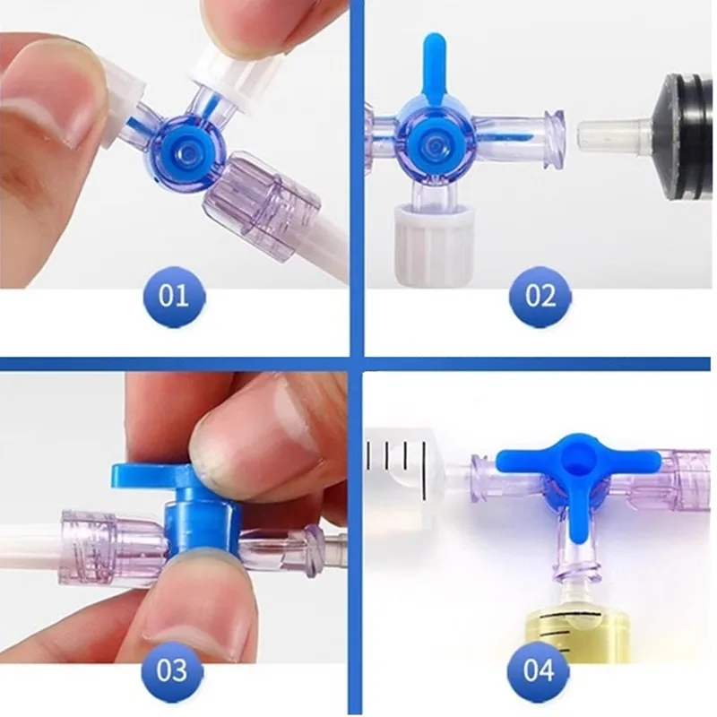 Medical Grade Three Way Stop Cock  3 Way Stopcock 2 Way Stopcock For Ozone Gas Clinical Hospital Luer Lock Adapter   5Pcs